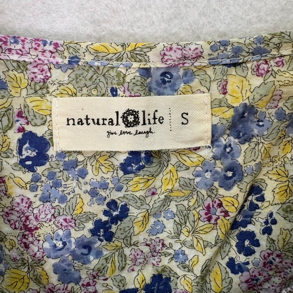 NATURAL LIFE Yellow Floral Mini Dress with Blue & Pink Accents - Picture 4 of 5